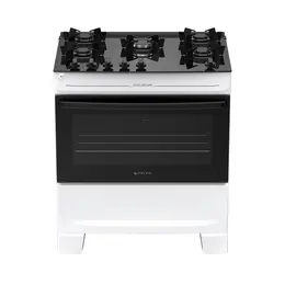 Fogão 5 Bocas à Gás Atlas Mônaco Top Glass Acendimento Automático e Mega Chama Branco Bivolt
