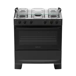 Fogão 5 Bocas à Gás Atlas Mônaco Plus Acendimento Automático e Mesa de Inox Preto Bivolt