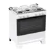 Fogão 5 Bocas à Gás Atlas Mônaco Plus Acendimento Automático e Mesa de Inox Branco Bivolt