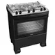 Fogão 5 Bocas a Gás Mueller MFI5BF Mesa Inox e Acendimento Automático Tripla Chama Preto Bivolt