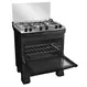 Fogão 5 Bocas a Gás Mueller MFI5BF Mesa Inox e Acendimento Automático Tripla Chama Preto Bivolt
