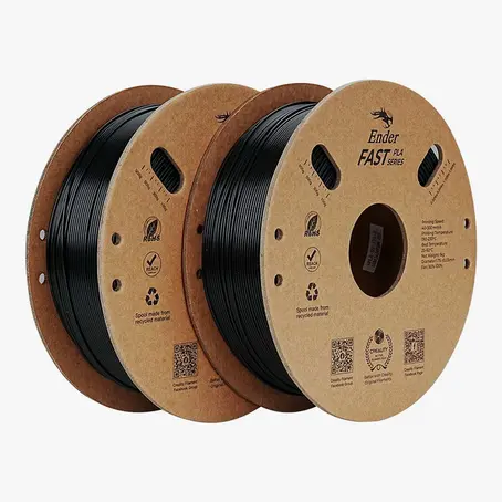 Kit 02 Filamentos PLA para Impressora 3D Creality Ender Fast PLA 1 Kg/Rolo 1.75 mm Preto