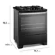 Fogão de Piso 5 Bocas à Gás Electrolux FE5GB Efficient com Mesa de Vidro Preto Bivolt