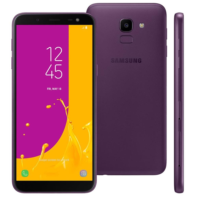 Smartphone Samsung Galaxy J6 32GB Dual Chip Tela 5.6'' Câmera 13MP TV  Digital Android 8.0 Violeta - Samsung